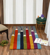 colorful rug living room